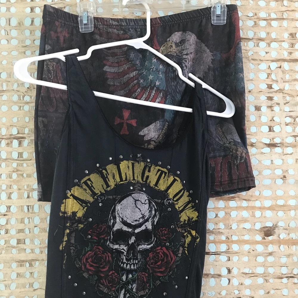 Biker Babe Costume. Both items Affliction. EUC.